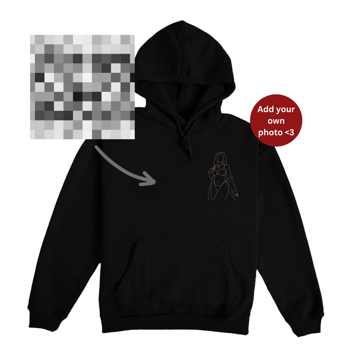 🌶️ Spicy embroidery from a photo on a hoodie up to 15x15cm